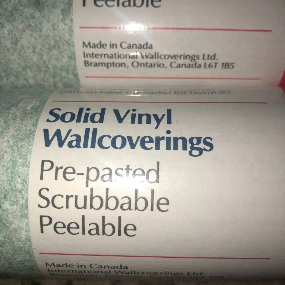 Vintage International Wallcoverings Wallpaper NEW 2 Bolts Green Cream Slight Gra
